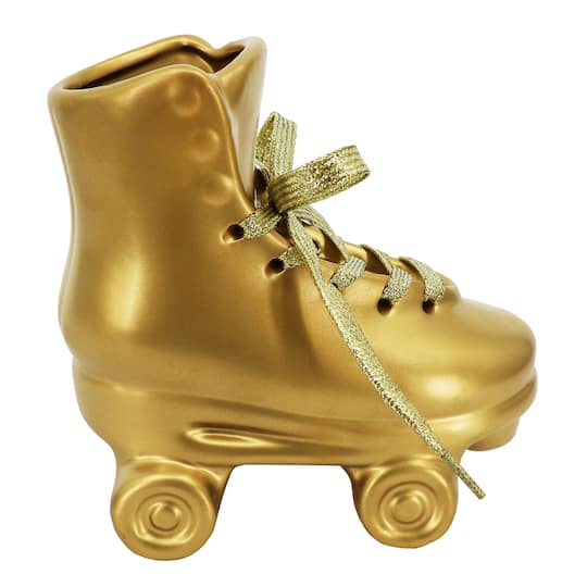 7&#x22; Gold Ceramic Roller Skate Tabletop Accent by Ashland&#xAE;